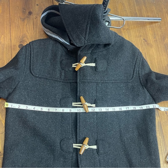 Gap size small dark gray wool blend hooded jacket duffle coat - Picture 8 of 8